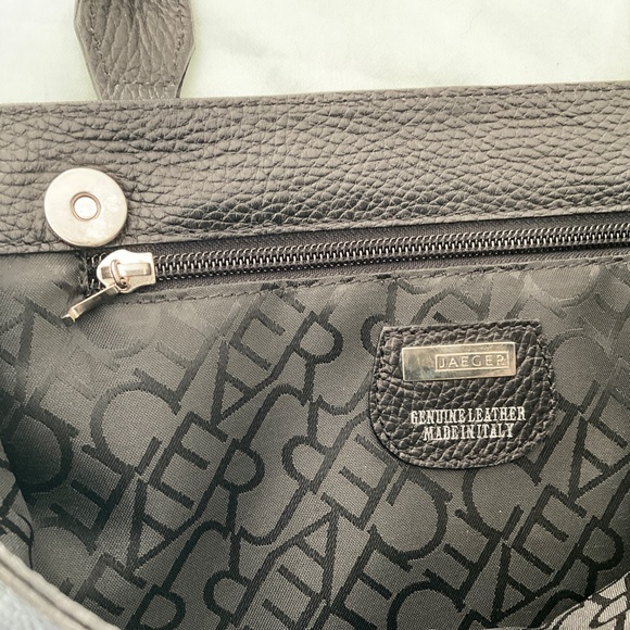 Jaeger Black Italian Leather Handbag - Picture 8 of 9